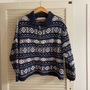 Vintage Zip-Up Large Delia Mckain Knit Sweater